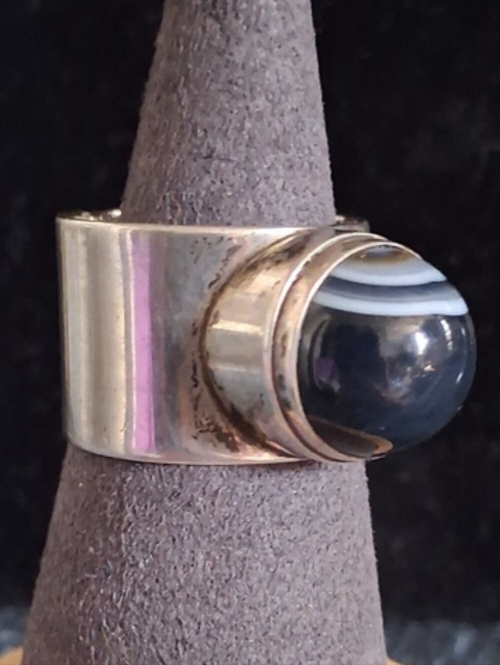 Vintage Sterling Silver High-Profile Statement Ring - Modernist Brutalist Design